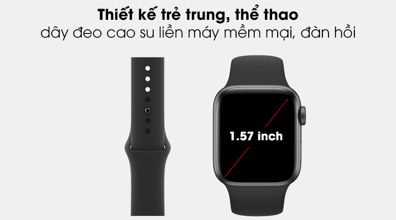 Apple Watch SE LTE 40mm viền nhôm dây cao su có thiết kế sang trọng
