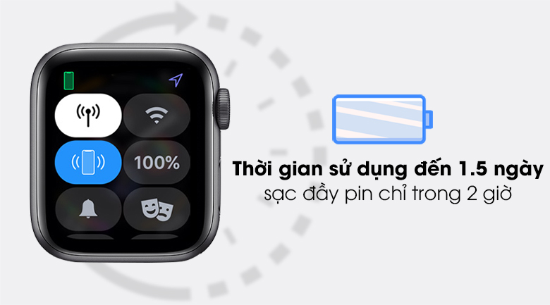 Apple Watch SE LTE 40mm viền nhôm dây cao su có thời lượng pin kéo dài