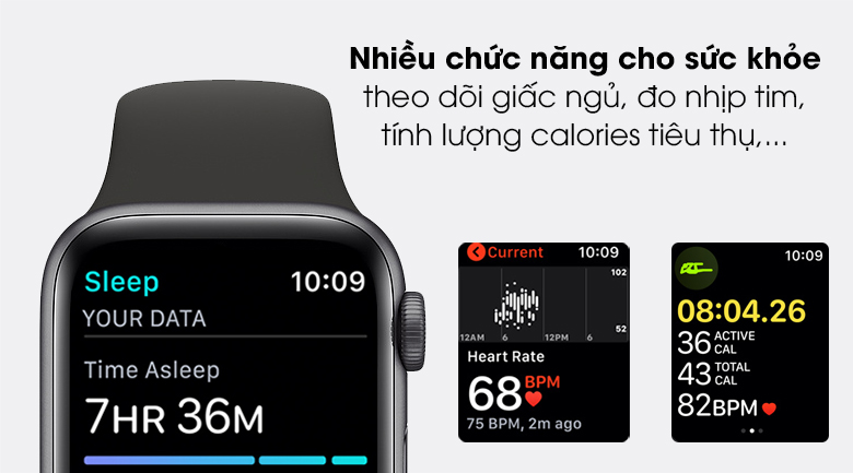 Apple Watch SE LTE 40mm viền nhôm dây cao su cho bạn theo dõi sức khỏe tốt hơn