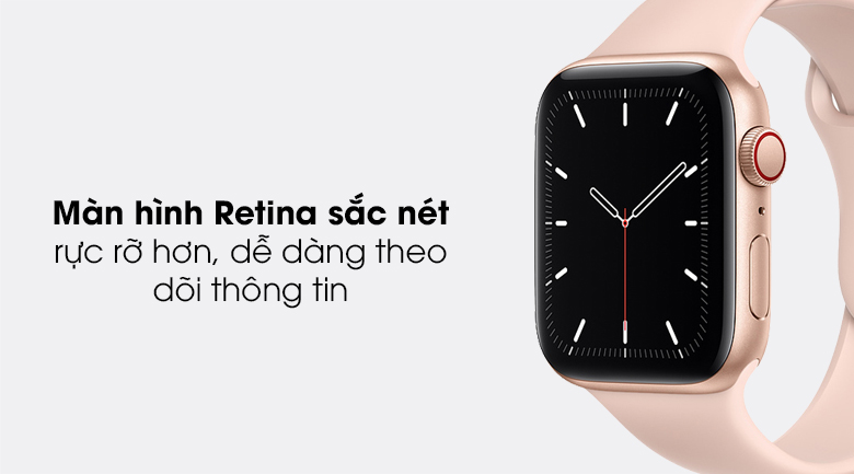 Apple Watch SE LTE 44mm viền nhôm dây cao su có màn hình rõ nét