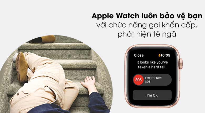 Apple Watch SE LTE 44mm viền nhôm dây cao su bảo vệ bạn tốt hơn