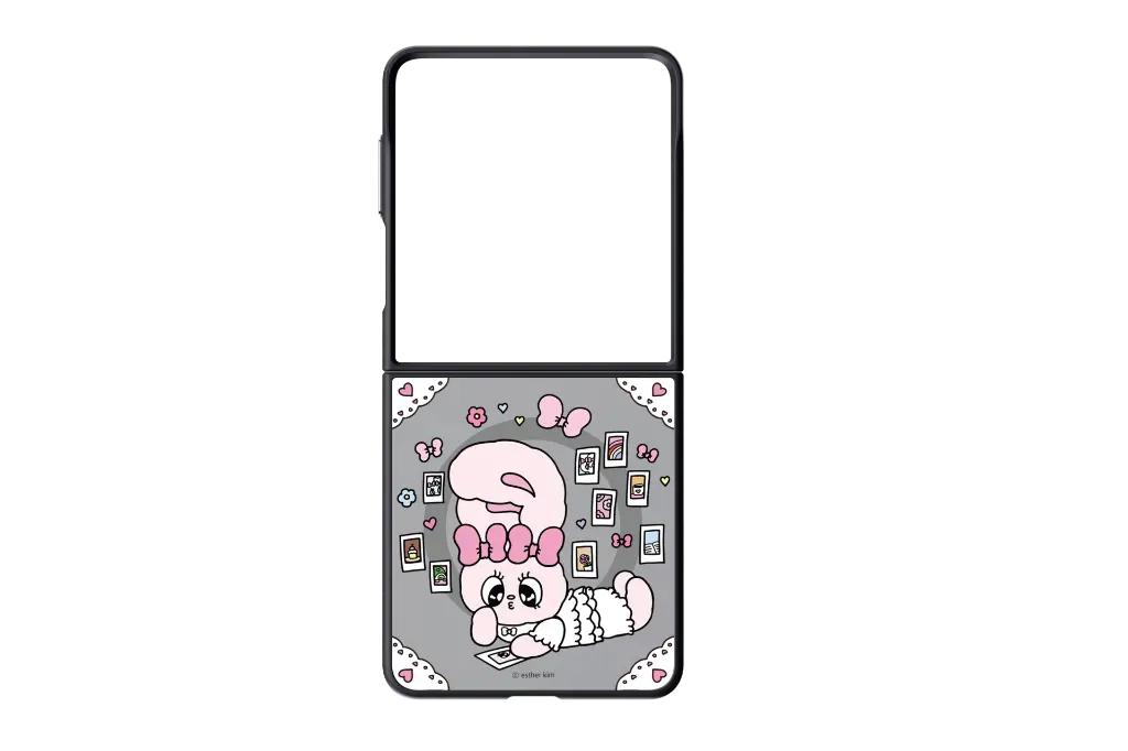 Ốp lưng gương Magnet Galaxy Z Flip8, Esther Bunny Hồng